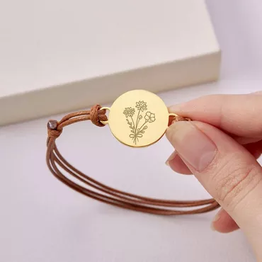 Personalized Birthday Flower Bracelet Chic Warm Mother's Day Gift