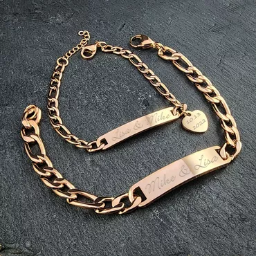 Personalized Couples Bracelet Set Chic Valentine's Day Gift