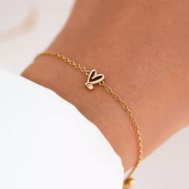 Personalized Birthstone Bracelet With Chic Heart Exquisite Gift For Girls
