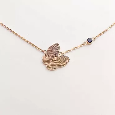 Personalised Butterfly Fingerprint Necklace Chic With Birthstone