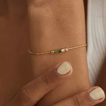 Personalized Birthstone Bracelet Family Chic Birthstone Baguette Birthstone Jewelry For Mother