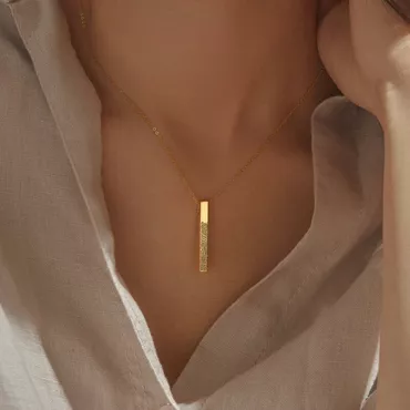 Personalized Strip Fingerprint Necklace Chic With Engraving Exquisite Gift For Family