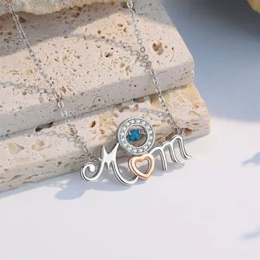Personalized Birthstone Necklace With Chic Mom Warm Mother's Day Gift