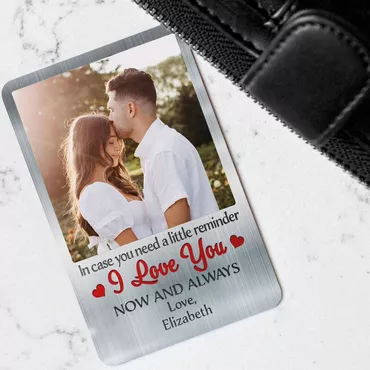 Personalized Aluminum Wallet Card Chic Customized Photo Sweet Gift For Couples