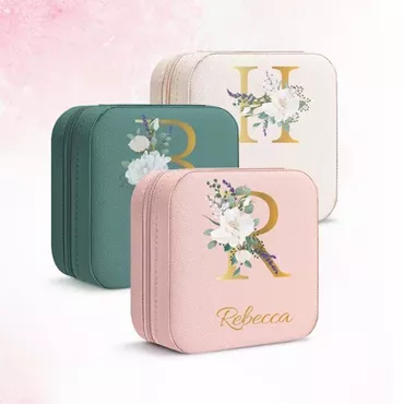 Personalized Jewelry Box With Chic Custom Name And Initial For Sister