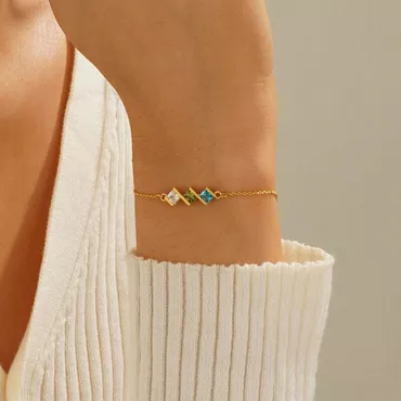 Personalized Family Birthstone Bracelet Chic Birthday Birthstone Jewelry Gift For Her