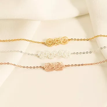 Personalized Multiple Sets Of Chic Birthday Flower Bracelets As Exquisite Gifts For Mother’s Day