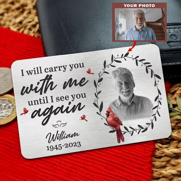 Personalized Aluminum Wallet Card Chic Always On My Mind Forever In My Heart Sympathy Gift For Family