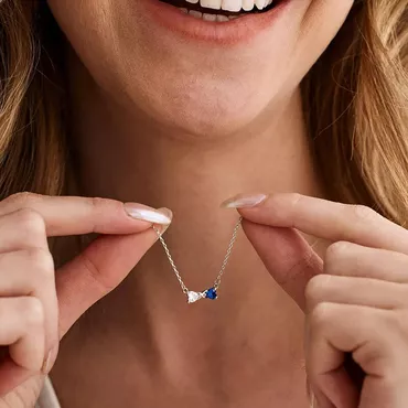 Personalized Birthstone Necklace Beautiful Chic Gift For Couples