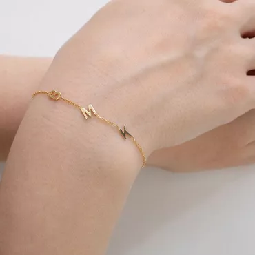 Personalized Letter Heart Initial Chic Bracelet For Wife