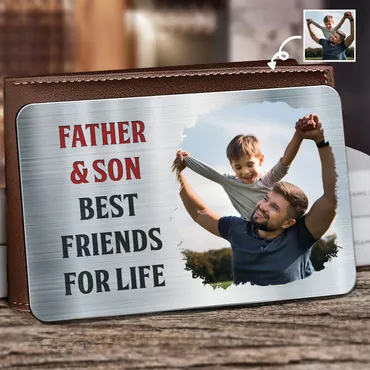 Personalized Aluminum Wallet Card Chic Custom Photo Father's Day Gift