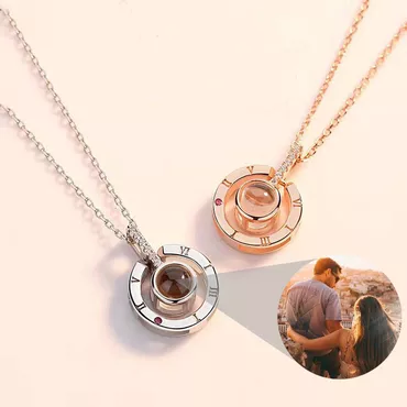 Personalized Photo Projection Necklace Chic - Surround