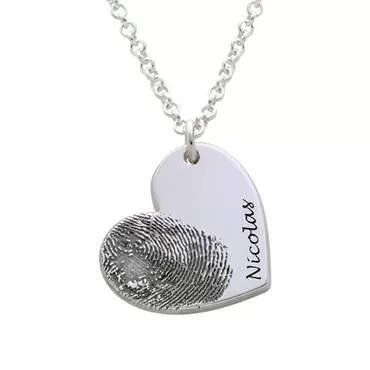 Fingerprint Heart Necklace Fingerprint Chic Jewelry