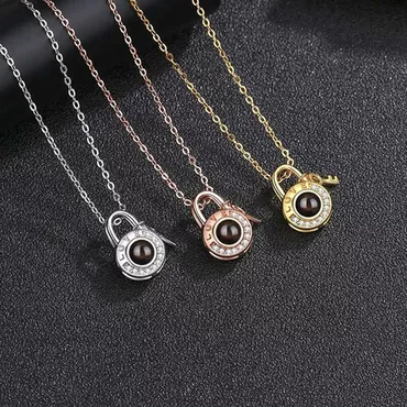 Sterling Silver Personalized Photo Chic Projection Love Necklace With Picture Inside