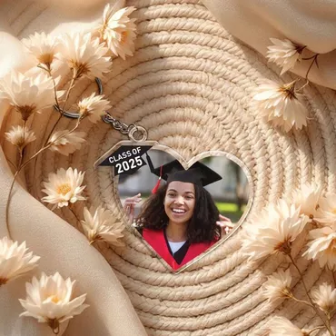 Personalized Acrylic Photo Keychain Chic Graduation Gift For Friends