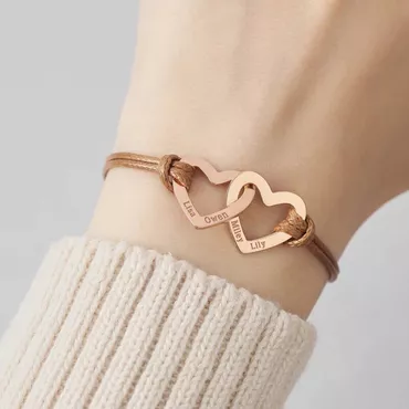 Personalized Name Bracelet With Chic Heart-shaped Pendant Warm Mother's Day Gift