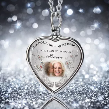 I'll Hold You In Chic My Heart Custom Picture Memorial Urn Necklace