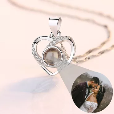 Personalized Photo Projection Necklace Chic - Heart