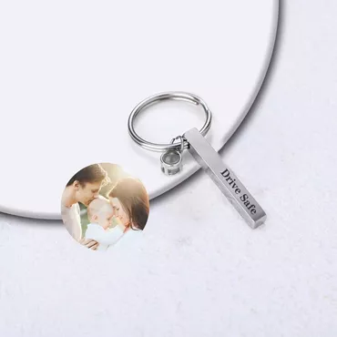 Personalized Photo Projection Chic Keychain-bar