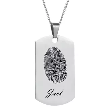 Personalised Engraved Fingerprint Chic Necklace