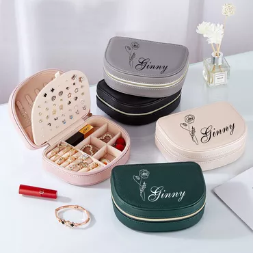 Personalized Jewelry Box With Chic Custom Name And Birthday Flower For Her