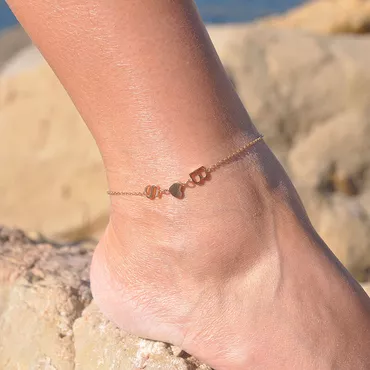 Personalized Letter Anklet With Chic Heart Pattern Interesting Present For Girlfriend