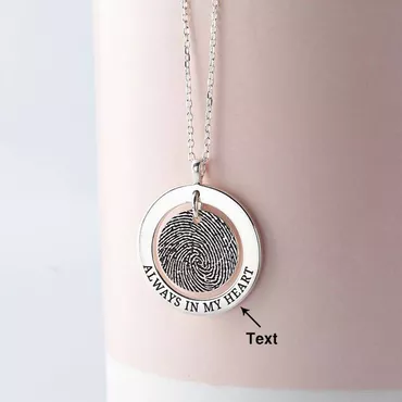 Personalized Round Fingerprint Chic Necklace