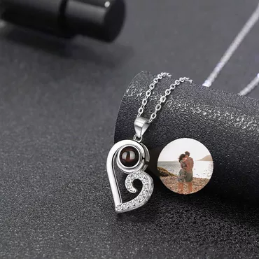 Sterling Silver Personalized Photo Chic Projection Necklace Gift