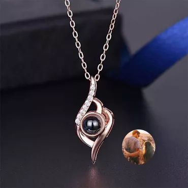 Sterling Silver Personalized Photo Chic Projection Necklace