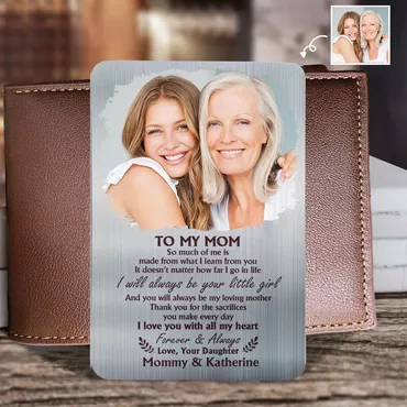Personalized Aluminum Wallet Card Chic Customized Photo Warm Gift For Mom