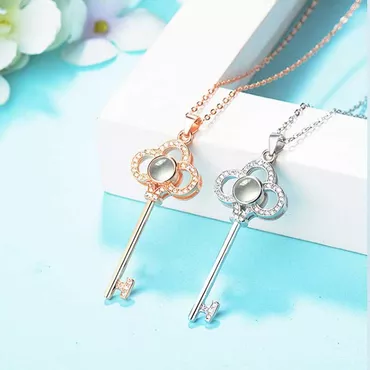 Personalized Photo Projection Key Chic Necklace With Picture Inside
