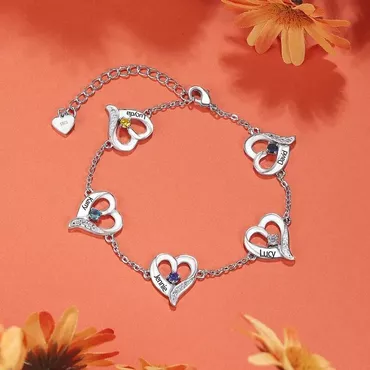 Personalized Bracelet With Custom Chic Name And Birthstone Warm Mother's Day Gift