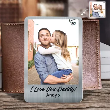Personalized Aluminum Wallet Card Chic Customized Photo Warm Gift For Father's Day
