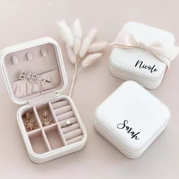 Personalized Square Jewelry Box Chic With Custom Name For Her