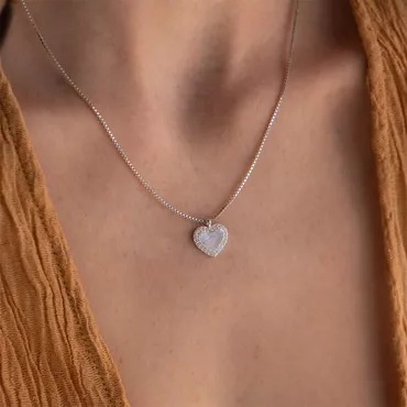 Personalized Heart Fingerprint Necklace Chic Memorial Gift For A Loved One
