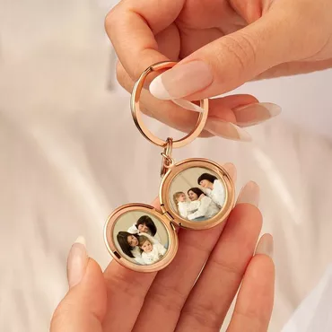 Personalized Round Photo Keychain Chic Customized Birthday Flower Christmas Gift For Mother