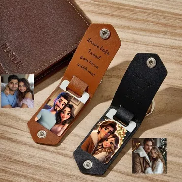 Personalized Cartoon Photo Keychain Chic Sweet Gift For Couples