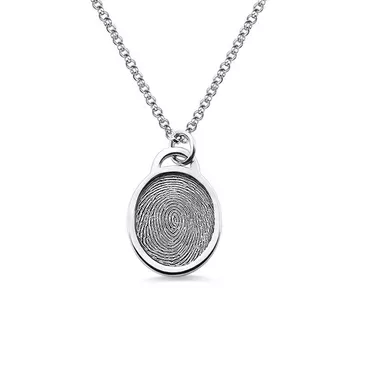 Personalized Fingerprint Jewelry Engraved Chic Letters  Necklace