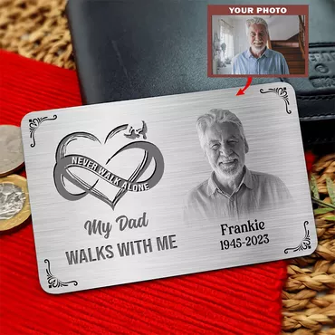 Personalized Aluminum Wallet Card Chic You'll Never Walk Alone Warm Design Memorial Gift For Loved One