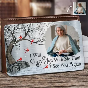 Personalized Aluminum Wallet Card Chic Customized Photo Warm Gift For Father's Day