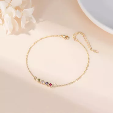 Personalized Birthstone Bracelet Stylish Chic Birthday Gift For Friends