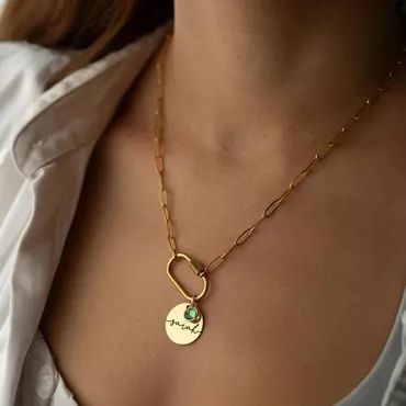 Personalized Birthstone Necklace With Chic Name Exquisite Birthday Gift
