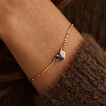Personalized Heart Birthstone Bracelet Chic Beautiful Birthday Gift For Her