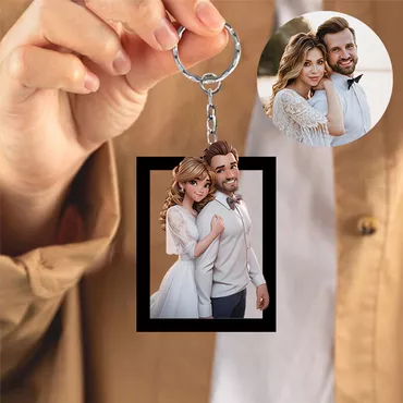 Personalized Cartoon Photo Keychain Chic Sweet Gift For Girlfriend