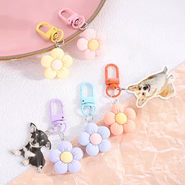 Personalized Acrylic Photo Keychain Chic With Flower Decoration Cute Gift For Girls