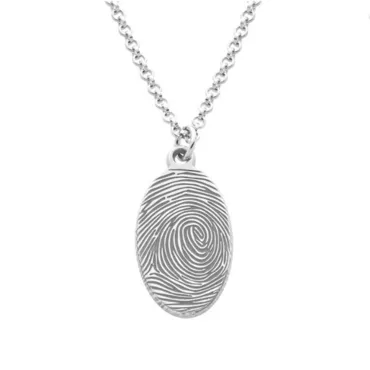 Fingerprint Oval Necklace Fingerprint Chic Jewelry