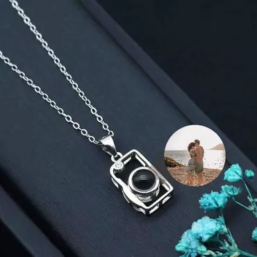 Sterling Silver Personalized Photo Chic Projection Necklace To Family-camera Necklace