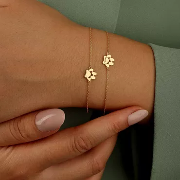 Personalized Bracelet With Dog Chic Paw Print Name Cute Gift For Pet Lovers