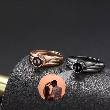 Sterling Silver Personalized Picture Chic Projection Ring With Special Design Cool Gift For Anniversary