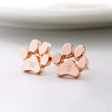 Customized Paw Print Earrings Chic Dainty Stud Earrings For Pet Lovers
